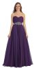 Strapless Basket-Weave Bust Floor Length Formal Prom Dress in Purple
